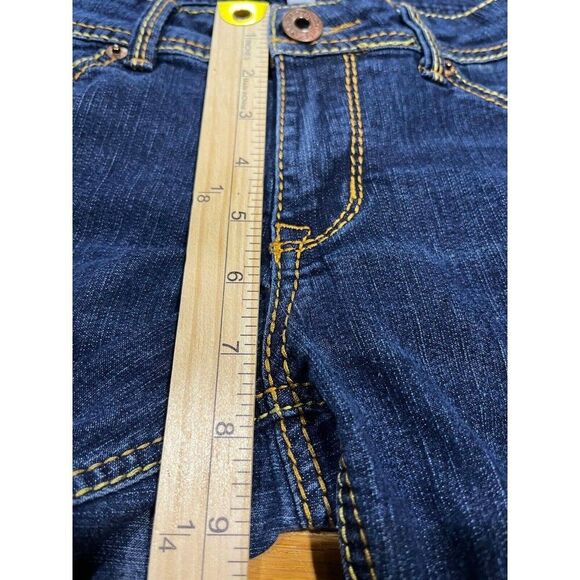 Bongo Jeans Women's Size 7 Blue Straight Whiskered Embroidered Denim Faded - Picture 7 of 8